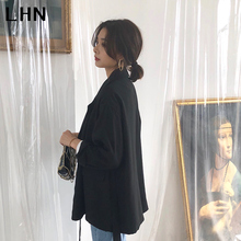 春秋季2018新款韩版女装短款黑色长袖西装百搭时尚气质休闲外套图片