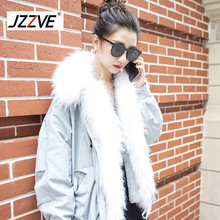 JZZVE皮草女新款派克服韩版2018年秋冬毛领可拆卸女装外套JQ1115图片