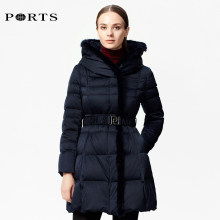 Ports/宝姿冬季修身连帽毛领鸭绒加厚羽绒服女ALV9U007DZP036图片