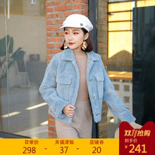 毛呢外套短款仿水黄金貂绒韩版2018新款秋冬小个子女装小香风呢子图片