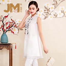 JM中老年女装2018夏季新款韩版刺绣上衣百搭休闲女士妈妈装潮4184图片