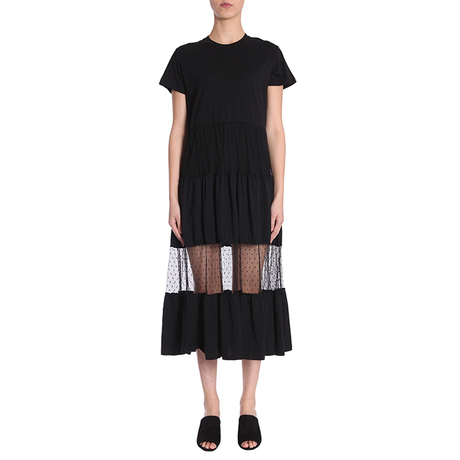 Valentino/华伦天奴 女士新款时尚圆领短袖镂空连衣裙长裙商品大图