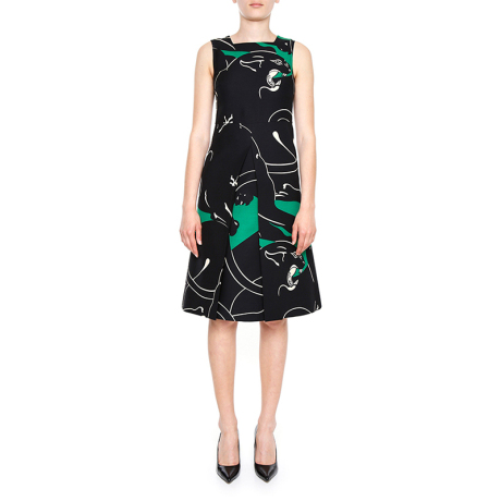 Valentino/华伦天奴 女士新款时尚无袖修身印花连衣裙商品大图