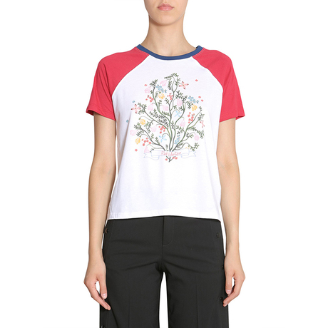 Valentino/华伦天奴 女士新款时尚拼色T恤圆领短袖上衣商品大图