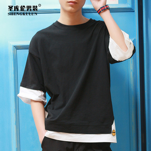 港风t恤韩版潮流夏宽松学生上衣
