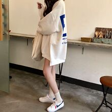 2018新款韩版学生宽松原宿bf风卫衣秋冬加厚加绒高冷气质女装外套图片
