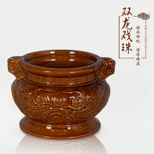 高档祭祀佛具炉1sidtwrf双耳古铜dj拜神陶瓷佛平底供供奉清明香炉
