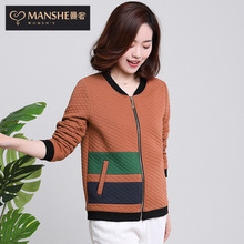 MANSHE中老年女装外套2018秋季新款妈妈装夹克衫韩版棒球服GH1008图片
