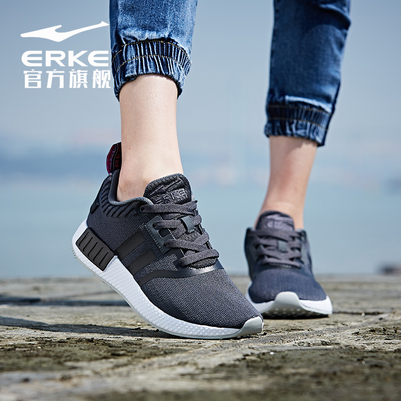 ERKE Couple Running Shoes New Women's Shoes Men's Shoes Casual Sports Shoes Lightweight Anti slip Wear resistant Running Shoes