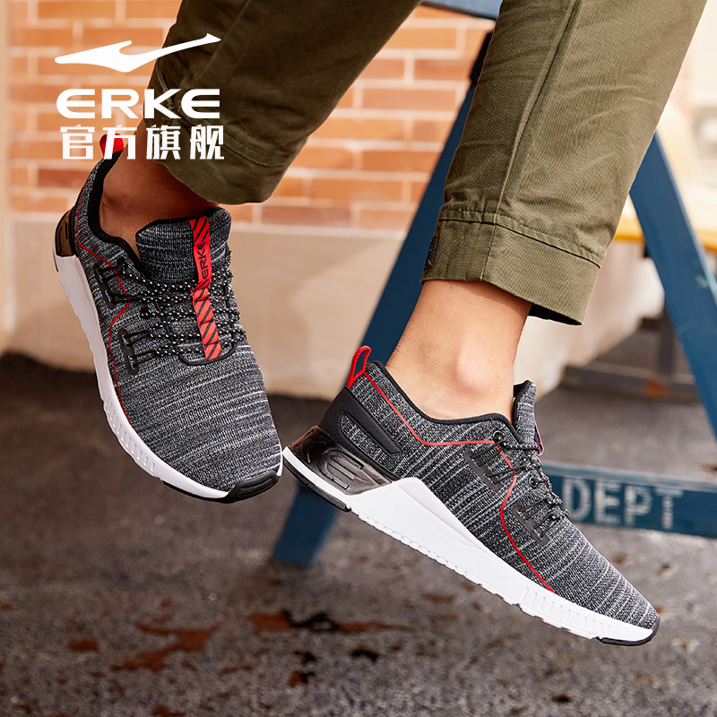 ERKE Men's Running Shoes Spring 2019 New Wear resistant Non slip Leisure Sports Running Shoes Jogging Shoes Men's Shoes