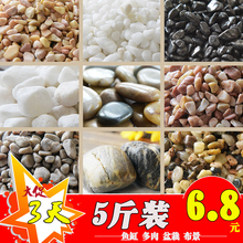 鹅卵石天然雨花石花盆栽多肉铺面彩色石子鱼缸装饰白色小石头包邮