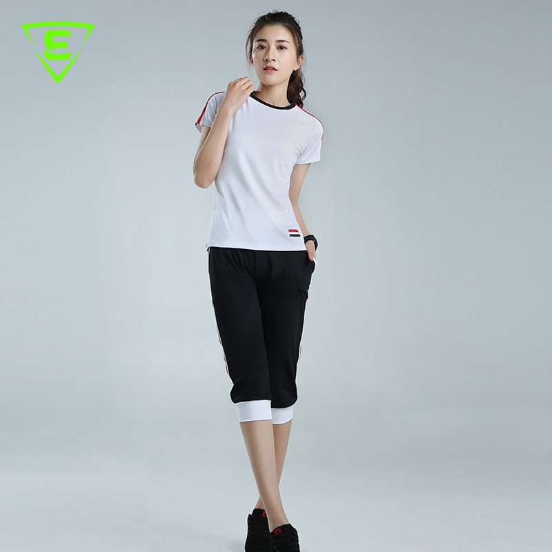 路伊梵 瑜伽服套装短袖健身服女夏显瘦健身房