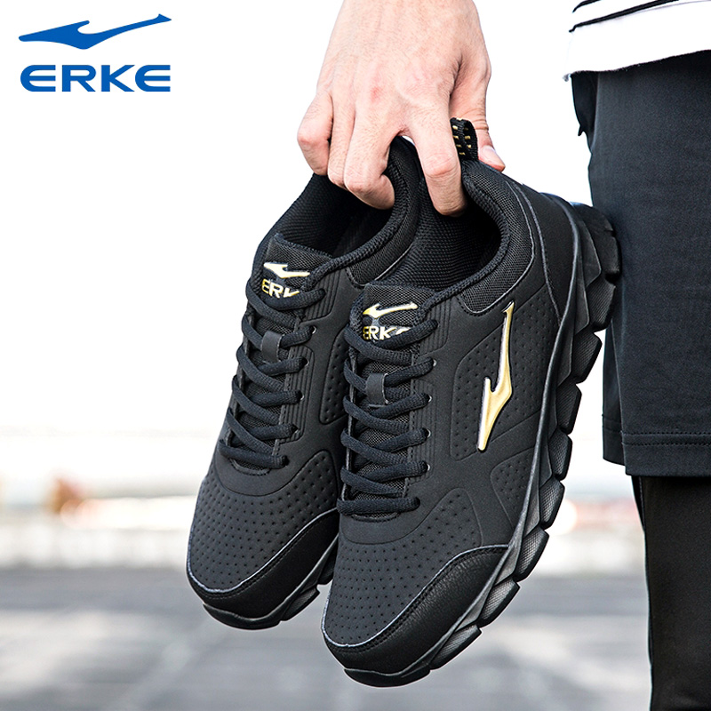 ERKE Men's Shoes Spring Summer Mesh Sneakers Men's 2019 New Breathable Running Shoes Black Casual Shoes Fashion