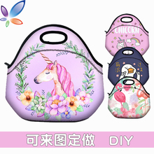 卡通可爱午餐包便当包防水定做保温包潜水料diy潜水料手提饭盒袋