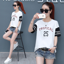 丅恤女装2018新款少女夏装上衣初中高中学生宽松短袖T恤夏天衣服