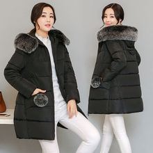 中长款羽绒棉服女中老年女装妈妈冬装棉袄外套中年大毛领加厚棉衣图片