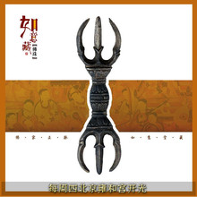 如意藏做旧铜金刚杵三股杵开口唐密善无畏金刚智不空空海东密H