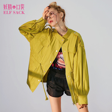 妖精的口袋Y春装2018新款休闲百搭ulzzang文艺风衣中长女A8108001商品大图