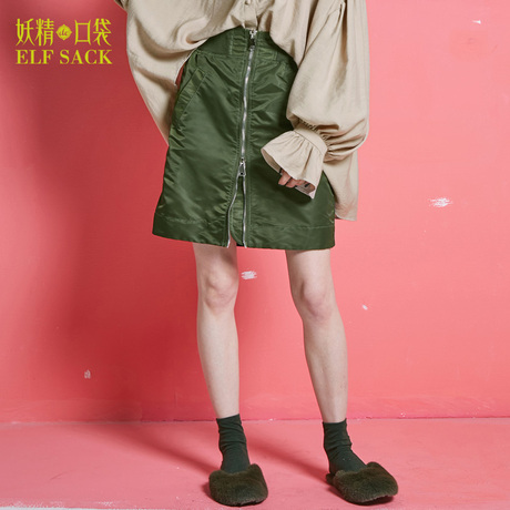 妖精的口袋旗舰店2018秋季新品韩版高腰时尚半身裙短裙女裙子商品大图