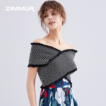 ZIMMUR19夏季女装新款撞色拼接修身显瘦长款桑蚕丝真丝连衣裙图片