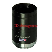正品高清工业镜头50mm定焦手动光圈监控镜头1/1.8C口5MP无畸变