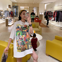 T恤女中长款 潮牌下半身玩失踪上衣 tingtings欧货宽松大牌涂鸦短袖