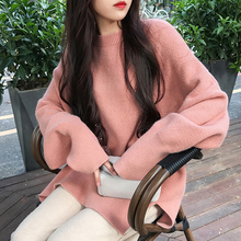 大码秋冬女装2018新款韩版胖妹妹针织毛衣洋气套装胖mm宽松两件套图片
