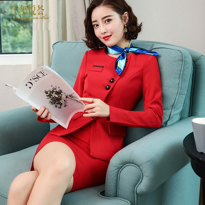女性职业装套装女2018新款美容院工作服时尚师秋冬季餐饮空姐制服