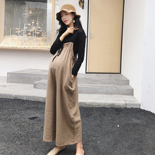 孕妇背带裤2019春夏薄款极简 ins连体裤孕妇阔腿裤韩版孕妇套装潮