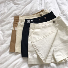 新款韩版夏季女装chic修身高腰a字裤短裤女学生纯色休闲百搭裤裙