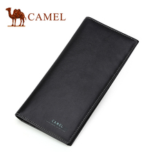 Camel/骆驼钱包 秋冬新款真皮长款钱夹男牛皮时尚竖款男士皮夹
