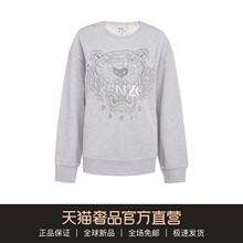 KENZO/高田贤三2018秋冬全棉灰色老虎头字母刺绣女士长袖套头衫图片