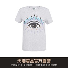 KENZO/高田贤三2018秋冬全棉灰色大眼睛字母印花圆领短袖女士T恤图片