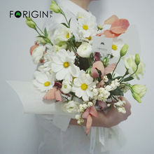 白色恋歌鲜花速递北京生日 白色洋牡丹格桑花自然风花束 七夕