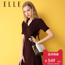 ELLE女包2018年秋冬新款 90142牛皮单肩斜跨包手提包简约时尚 小包