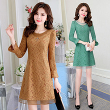 2018春季女人味衣服气质流行连衣裙 新品 女装 2017秋装 35岁20
