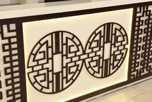 新中式雕花收银台烤漆白色柜台中医养生馆足疗店面馆接待台小吧台