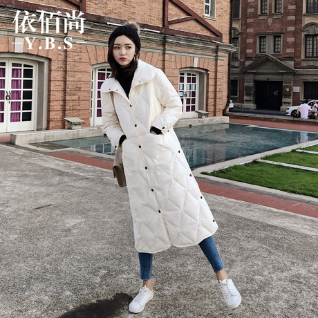 轻薄羽绒服女中长款2018新款韩版女款时尚女装白鸭绒冬季过膝修身商品大图