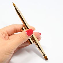 包邮 金属伸缩双头唇刷 化妆刷 遮瑕刷口红刷带盖便携