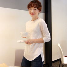 2018秋冬装新款韩国东大门女装宽松大码韩版竹节棉长袖T恤打底衫图片