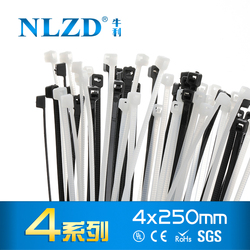 牛利尼龙扎带4*250白色自锁式理线扎扣塑料绑带足量黑色白色包邮