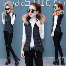 连帽修身马甲女装2018冬季新款时尚气质显瘦韩版短款优雅洋气马夹图片