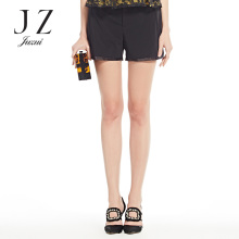JUZUI/玖姿旗舰店女夏装新修身黑色简约雪纺拼接短裤图片