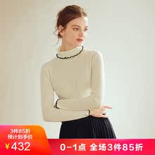 JUZUI/玖姿奥莱店2018秋装新款修身长袖高领羊毛薄针织衫女图片