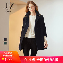 JUZUI/玖姿奥莱店2018冬装新款双排扣羊毛呢子大衣女图片