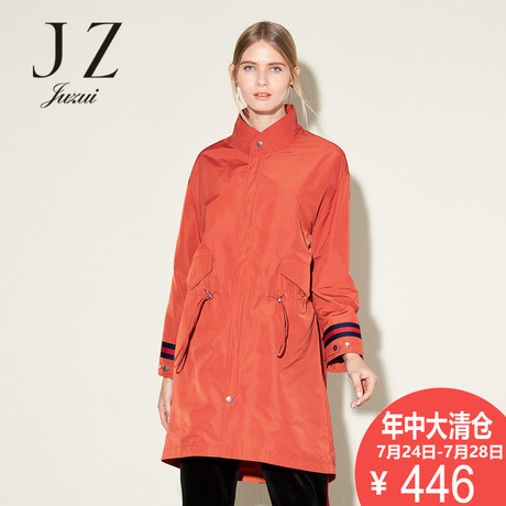 JUZUI/玖姿奥莱旗舰店女秋装新休闲翻领长袖长袖外套商品大图