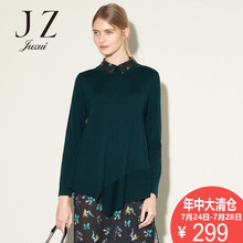 JUZUI/玖姿上衣女秋季新款修身长袖圆领毛衫女显瘦韩版女装图片