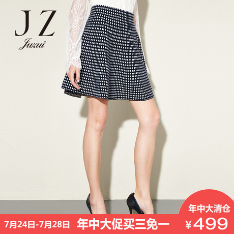 JUZUI/玖姿奥莱店裙子女刺绣百褶裙夏季新款小裙子女束腰短裙商品大图