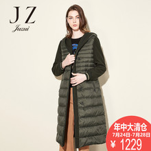 JUZUI/玖姿奥莱店2018冬装新款修身长袖单排扣休闲羽绒外套图片