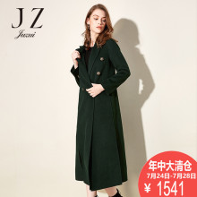 玖姿奥莱店大衣2018冬装羊毛呢子双面尼大衣图片